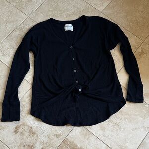 Abercrombie & Fitch Soft AF Button-Down Shirt with Tie Up